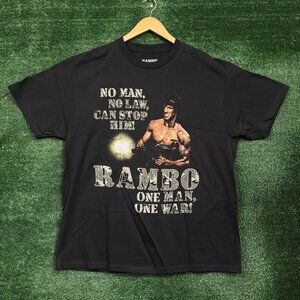 Rambo No Man No Law Can Stop Me T-Shirt Size Extra Large